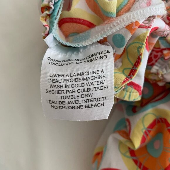 Deux Par Deux Girls Floral Geometric Dress Size 6 Short Sleeve Cotton - Picture 10 of 10